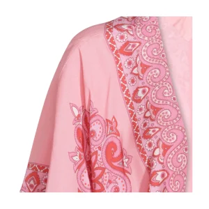 PINK AND RED SILK TOP