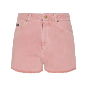 POWDER PINK COTTON DENIM SHORTS