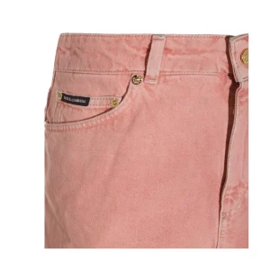 POWDER PINK COTTON DENIM SHORTS