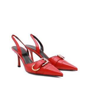 RED LEATHER PUMPS