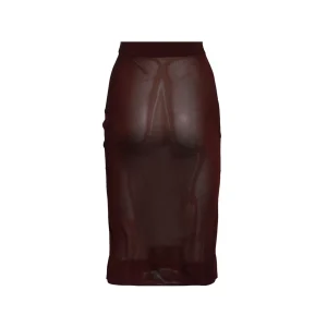 RED VISCOSE MIDI SKIRT