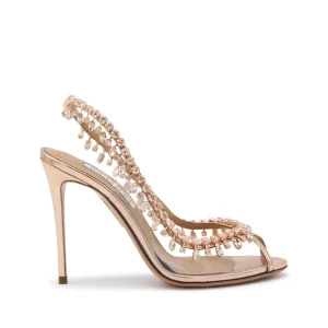 ROSE GOLD-TONE LEATHER TEMPTATION SANDALS