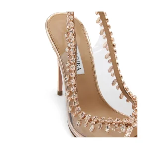 ROSE GOLD-TONE LEATHER TEMPTATION SANDALS
