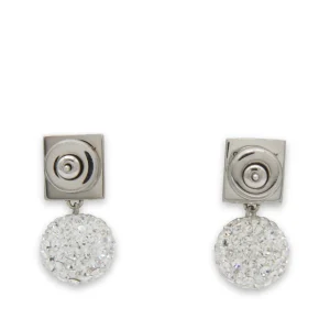 SILVER METAL 4G EARRINGS