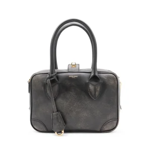 UDED BLACK LEATHER TOP HANDLE BAG