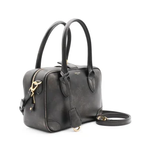 UDED BLACK LEATHER TOP HANDLE BAG