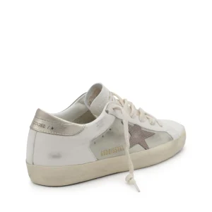 WHITE AND BEIGE LEATHER SUPER STAR SNEAKERS