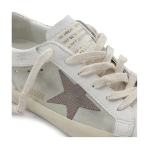 WHITE AND BEIGE LEATHER SUPER STAR SNEAKERS