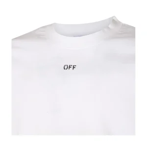 WHITE AND BLACK COTTON LOGO T-SHIRT
