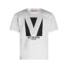 WHITE AND BLACK COTTON T-SHIRT