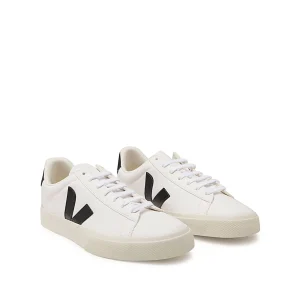 WHITE AND BLACK LEATHER CAMPO SNEAKERS