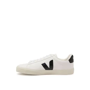 WHITE AND BLACK LEATHER CAMPO SNEAKERS