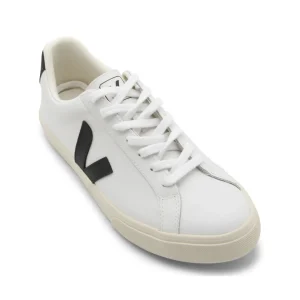 WHITE AND BLACK LEATHER ESPLAR SNEAKERS
