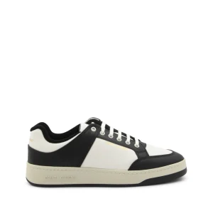 WHITE AND BLACK LEATHER SL/61 SNEAKERS