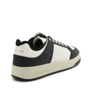 WHITE AND BLACK LEATHER SL/61 SNEAKERS