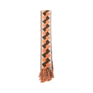 WHITE AND BROWN COTTON SCARVES