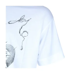 WHITE AND GREY COTTON T-SHIRT