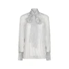 WHITE AND GREY SILK SHIRT