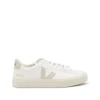 WHITE AND NATURAL FAUX LEATHER CAMPO SNEAKERS