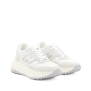 WHITE AND SILVER SNEAKERS
