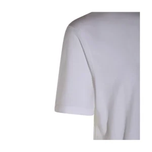 WHITE COTTON BLEND T-SHIRT