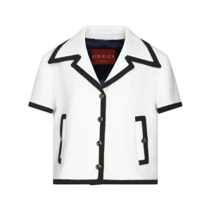 WHITE COTTON CASUAL JACKET
