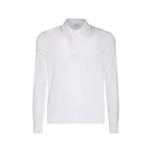 WHITE COTTON POLO KNITWEAR
