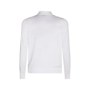 WHITE COTTON POLO KNITWEAR