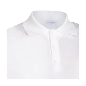 WHITE COTTON POLO KNITWEAR