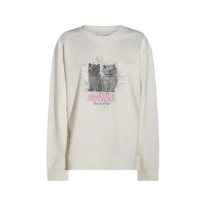 WHITE COTTON SWEATSHIRT