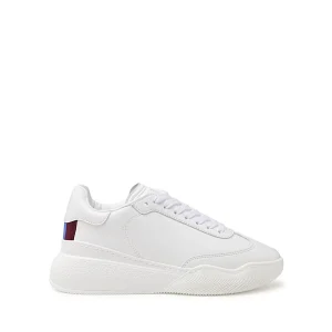 WHITE FAUX LEATHER LOOP SNEAKERS