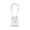 WHITE LEATHER ORIGAMI CROSSBODY BAG