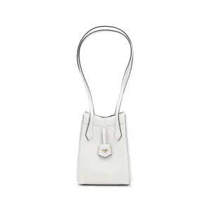 WHITE LEATHER ORIGAMI CROSSBODY BAG