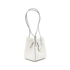 WHITE LEATHER ORIGAMI CROSSBODY BAG