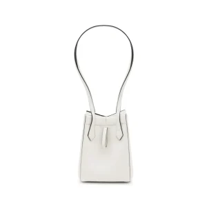WHITE LEATHER ORIGAMI CROSSBODY BAG