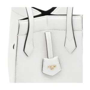 WHITE LEATHER ORIGAMI CROSSBODY BAG