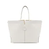 WHITE LEATHER TOP HANDLE BAG