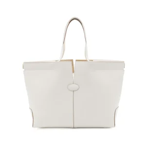 WHITE LEATHER TOP HANDLE BAG