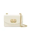 WHITE LEATHER VAIN SHOULDER BAG