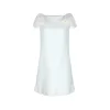 WHITE WOOL MINI DRESS