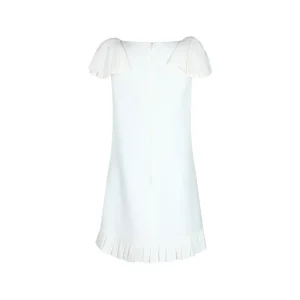 WHITE WOOL MINI DRESS