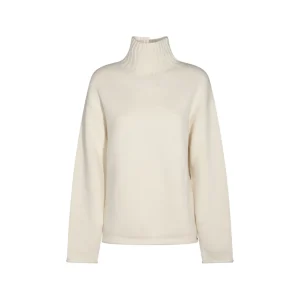 WHITE WOOL SWEATSHIRT