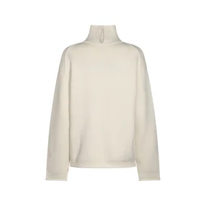 WHITE WOOL SWEATSHIRT